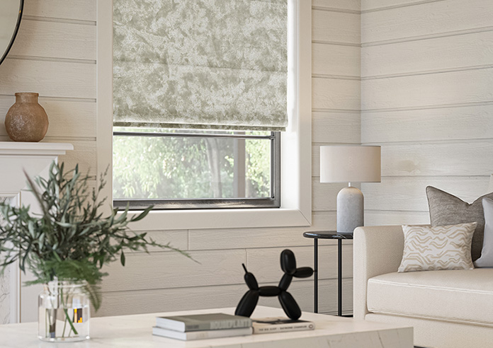 Cyrus Crushed Velvet, Cream - Roman Blind - Image 5